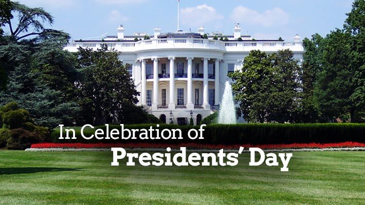 In Celebration of Presidents' Day. A fountain sits in front oft the White House. 